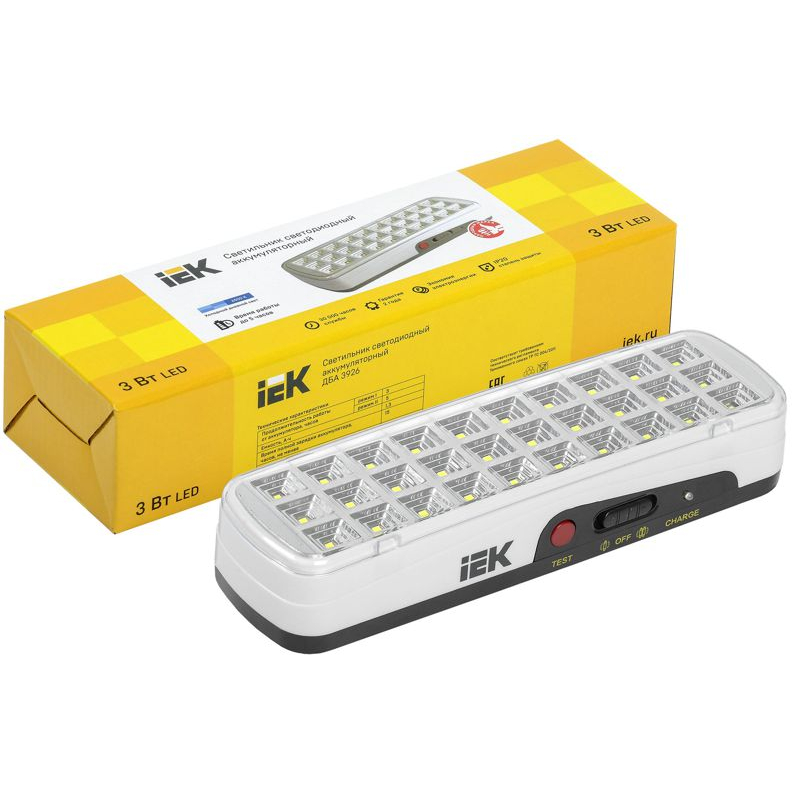 Светильник светодиодный аккумуляторный ДБА 3926 3-5ч 3Вт IEK
