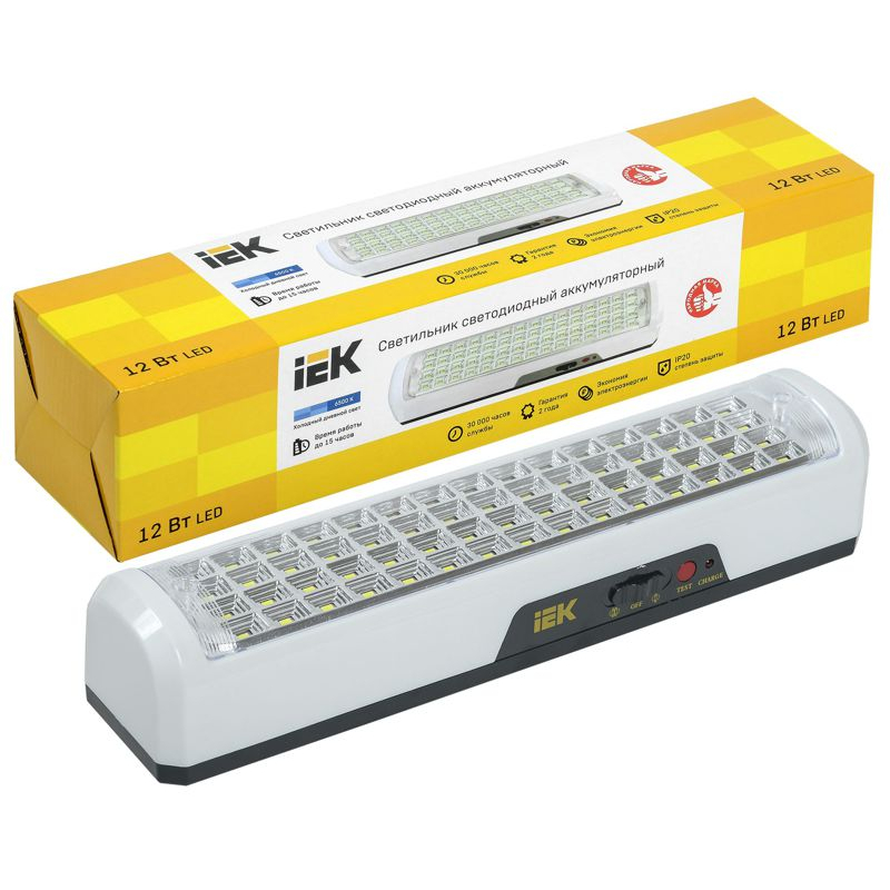 Светильник светодиодный аккумуляторный ДБА 3928 15ч 12Вт IEK