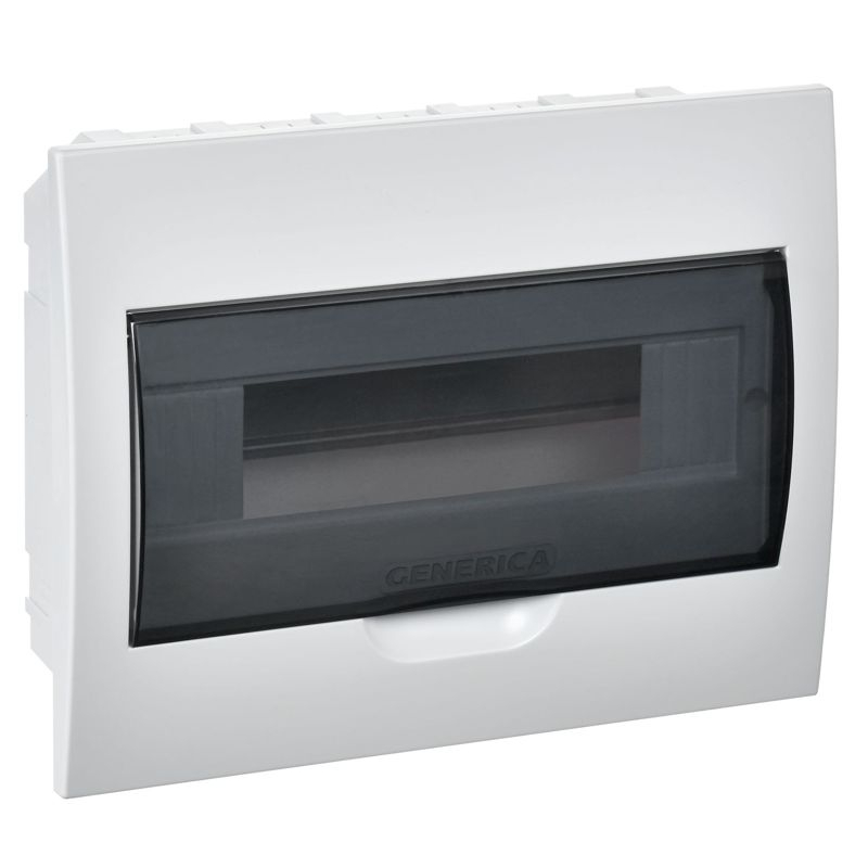 Корпус пластиковый ЩРВ-П-12 черная прозрачная дверь IP41 GENERICA