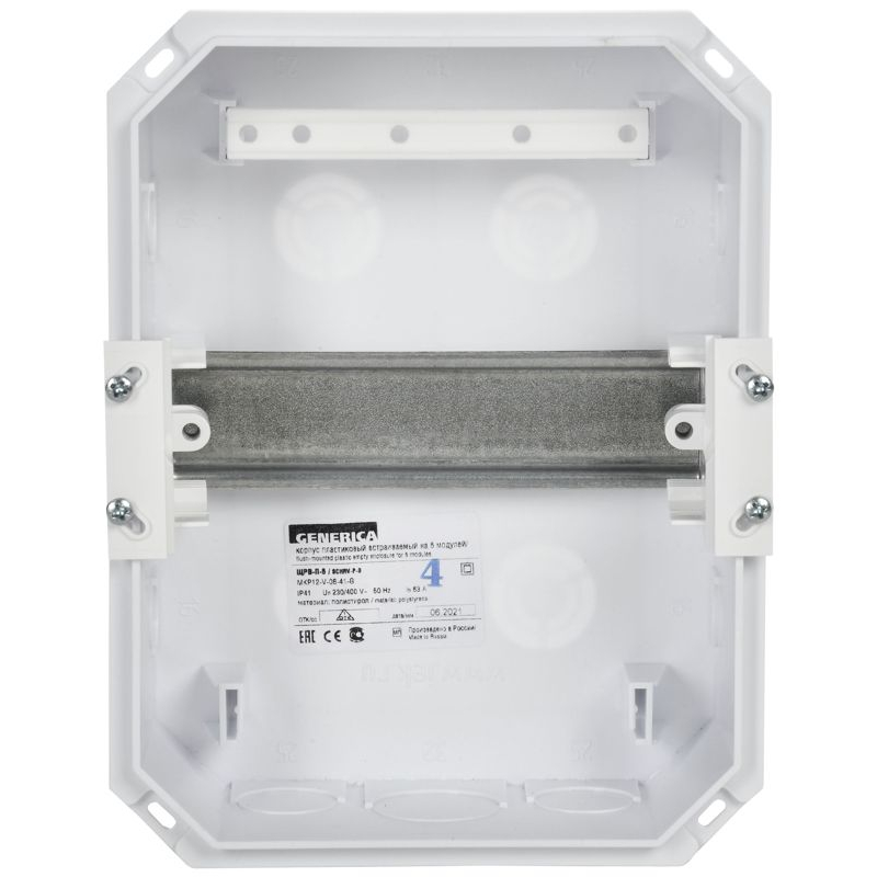 Корпус пластиковый ЩРВ-П-6 черная прозрачная дверь IP41 GENERICA