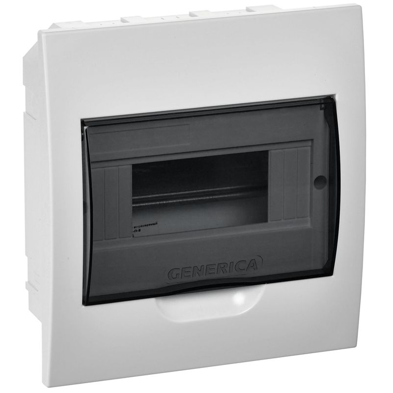 Корпус пластиковый ЩРВ-П-8 черная прозрачная дверь IP41 GENERICA