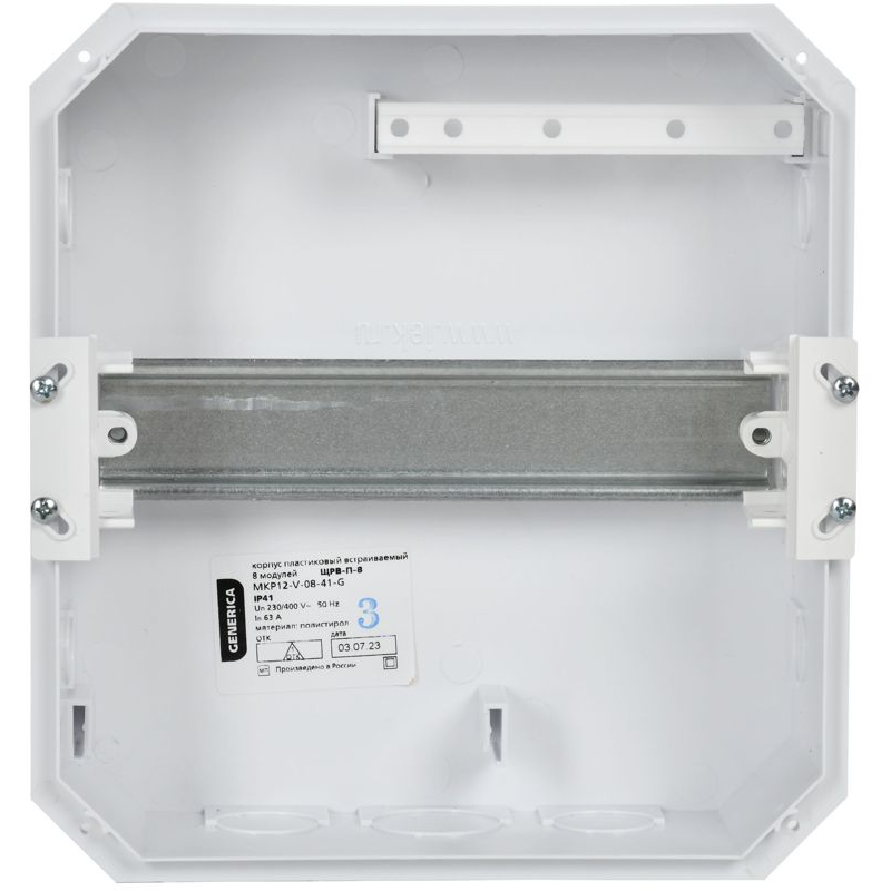 Корпус пластиковый ЩРВ-П-8 черная прозрачная дверь IP41 GENERICA