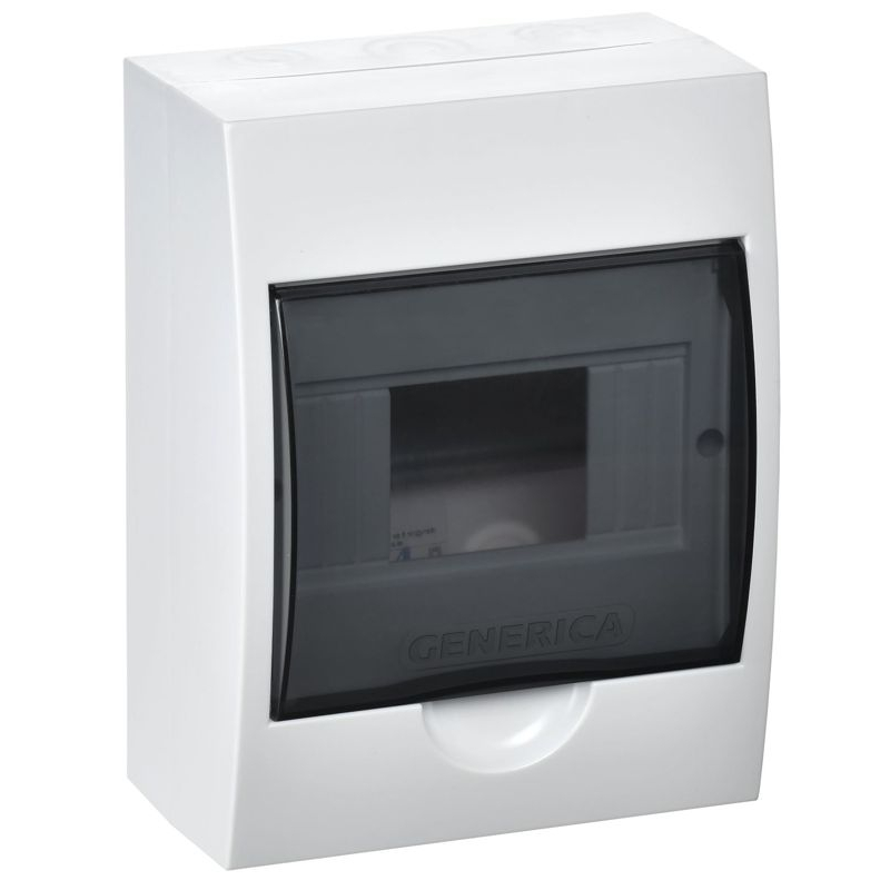 Корпус пластиковый ЩРН-П-6 черная прозрачная дверь IP41 GENERICA