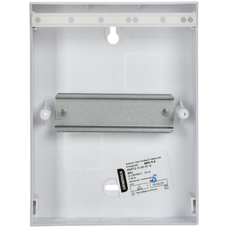 Корпус пластиковый ЩРН-П-6 черная прозрачная дверь IP41 GENERICA