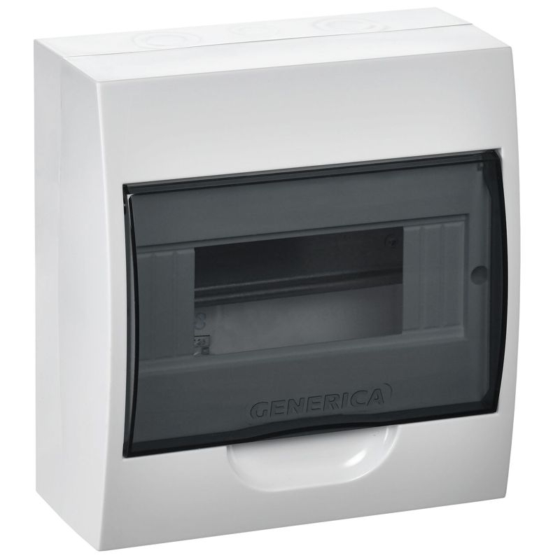 Корпус пластиковый ЩРН-П-8 черная прозрачная дверь IP41 GENERICA