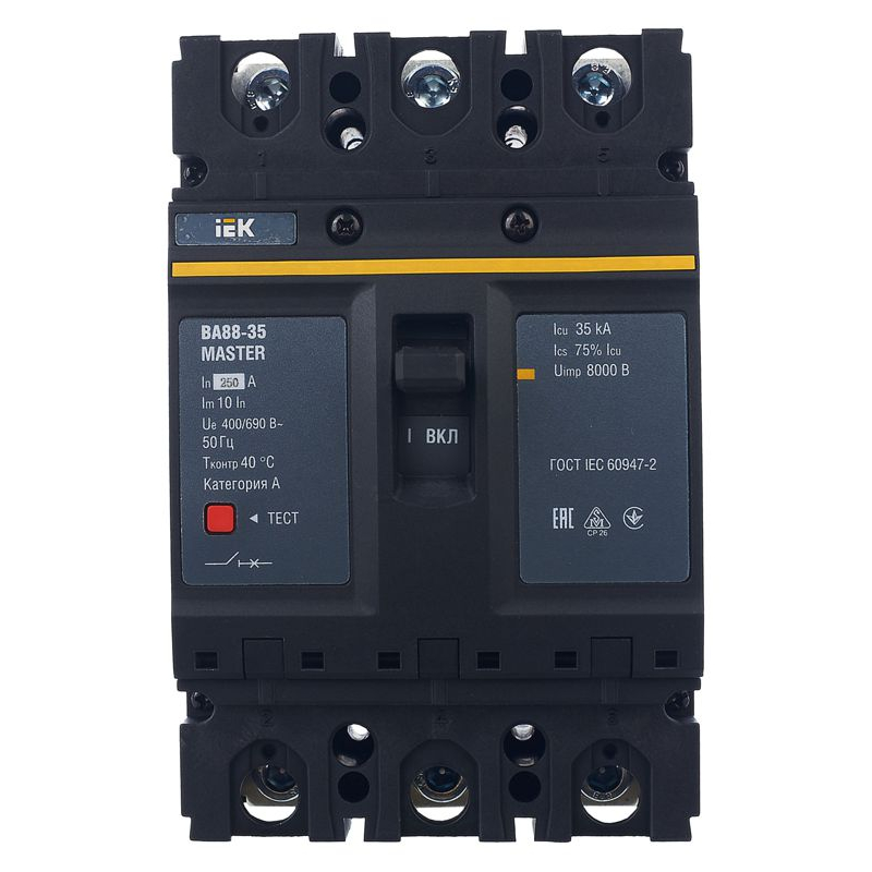 Выключатель автоматический ВА88-35 3Р 250А 35кА MASTER IEK