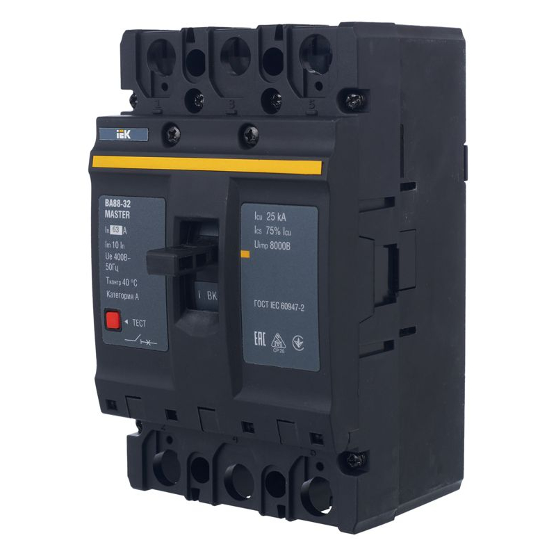Выключатель автоматический ВА88-32 3Р 63А 25кА MASTER IEK