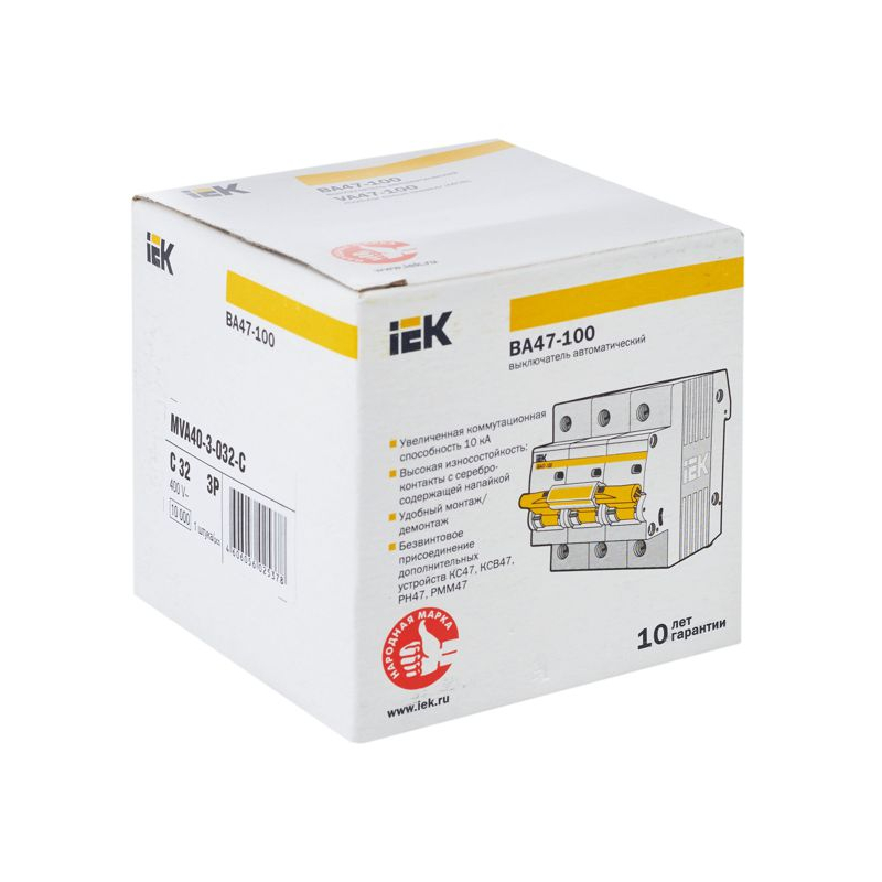 KARAT Автоматический выключатель ВА47-100 3P C 32А 10кА IEK