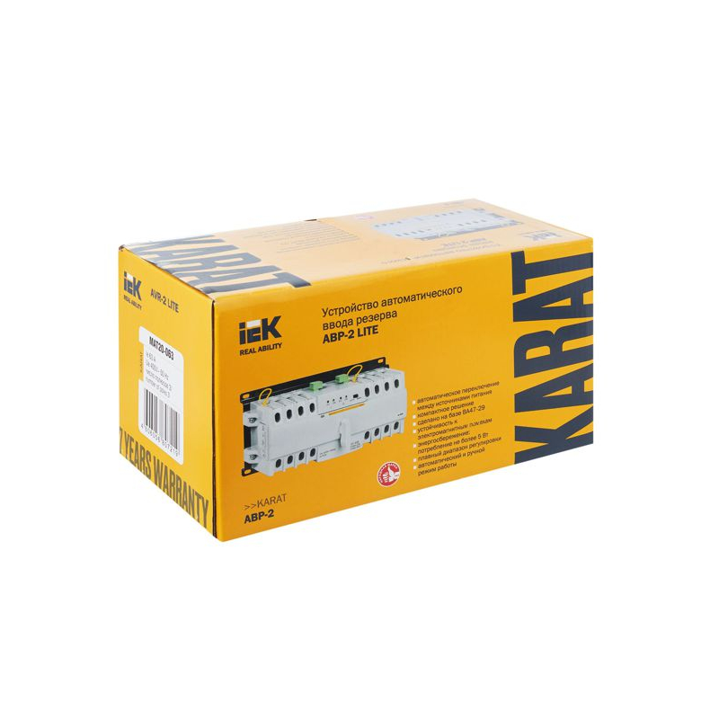Устройство автоматического ввода резерва модульное АВР-2 LITE 63А KARAT IEK