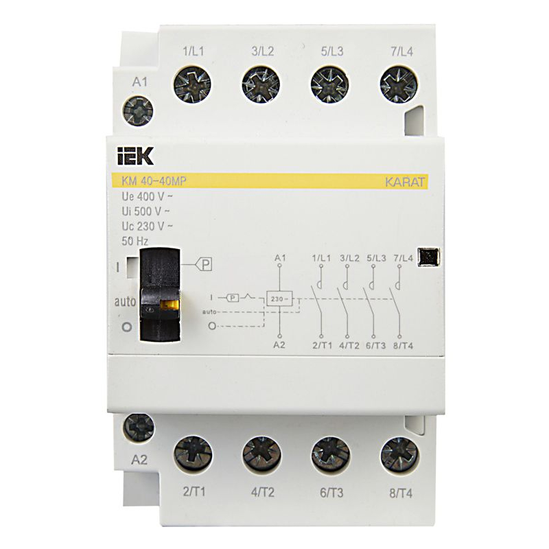 Контактор модульный с ручным управлением КМ40-40МР AC KARAT IEK