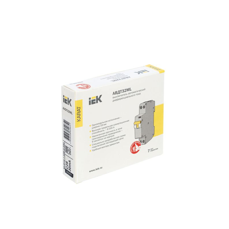 Выключатель автоматический дифференциального тока АВДТ32МL C25 30мА KARAT IEK