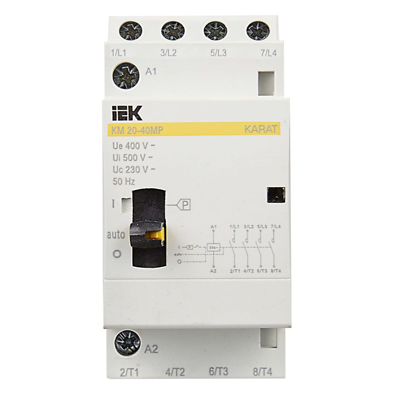 Контактор модульный с ручным управлением КМ20-40МР AC KARAT IEK