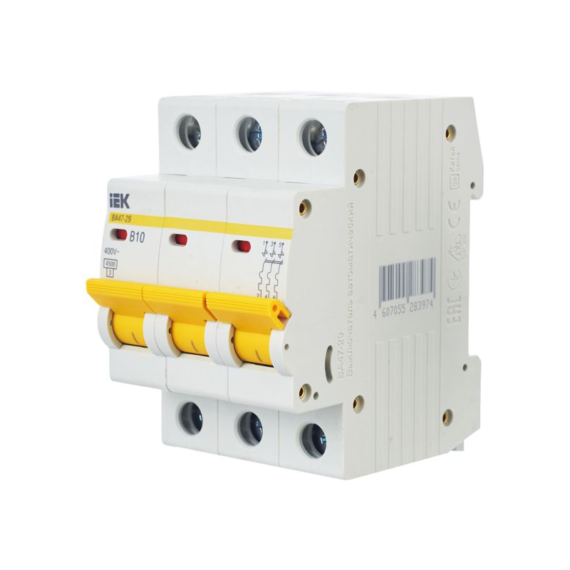 KARAT Автоматический выключатель ВА47-29 3P B 10А 4,5кА IEK