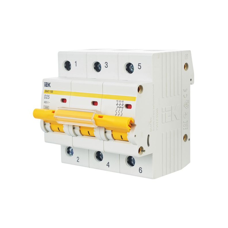 KARAT Автоматический выключатель ВА47-100 3P D 25А 10кА IEK
