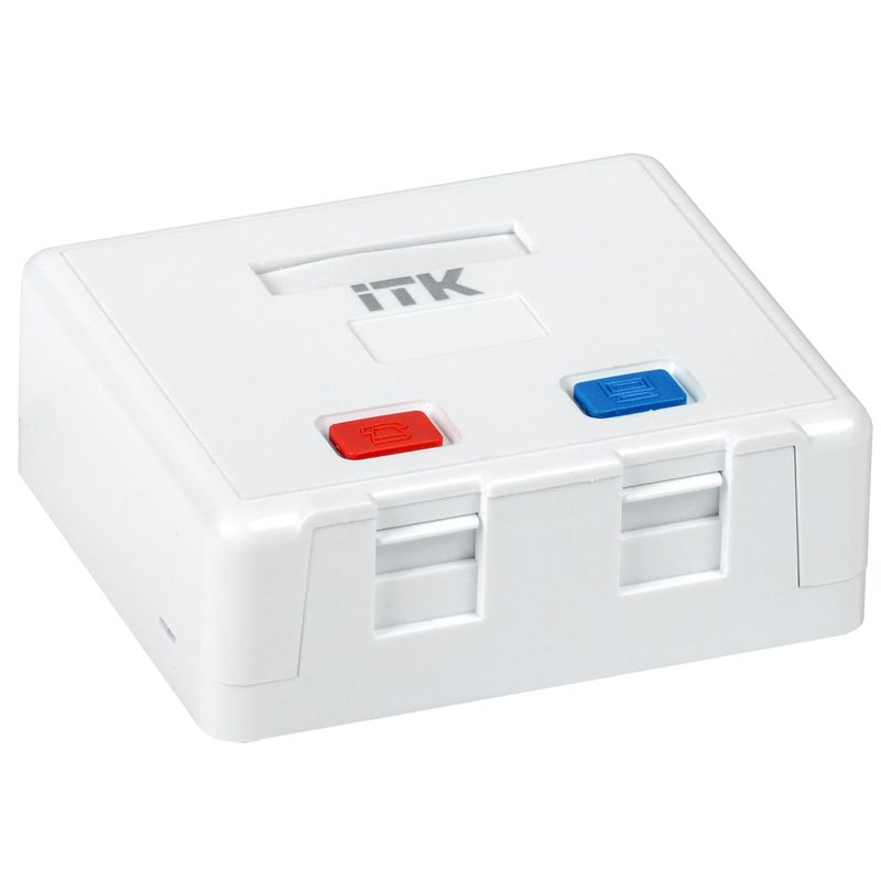 ITK Корпус настенной розетки для установки двух модулей Keystone Jack белый