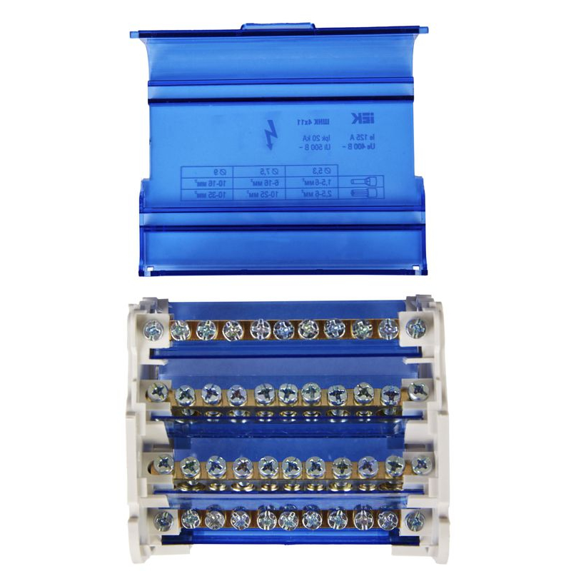 Шины на DIN-рейку в корпусе (кросс-модуль) ШНК 4х11 3L+PEN IEK