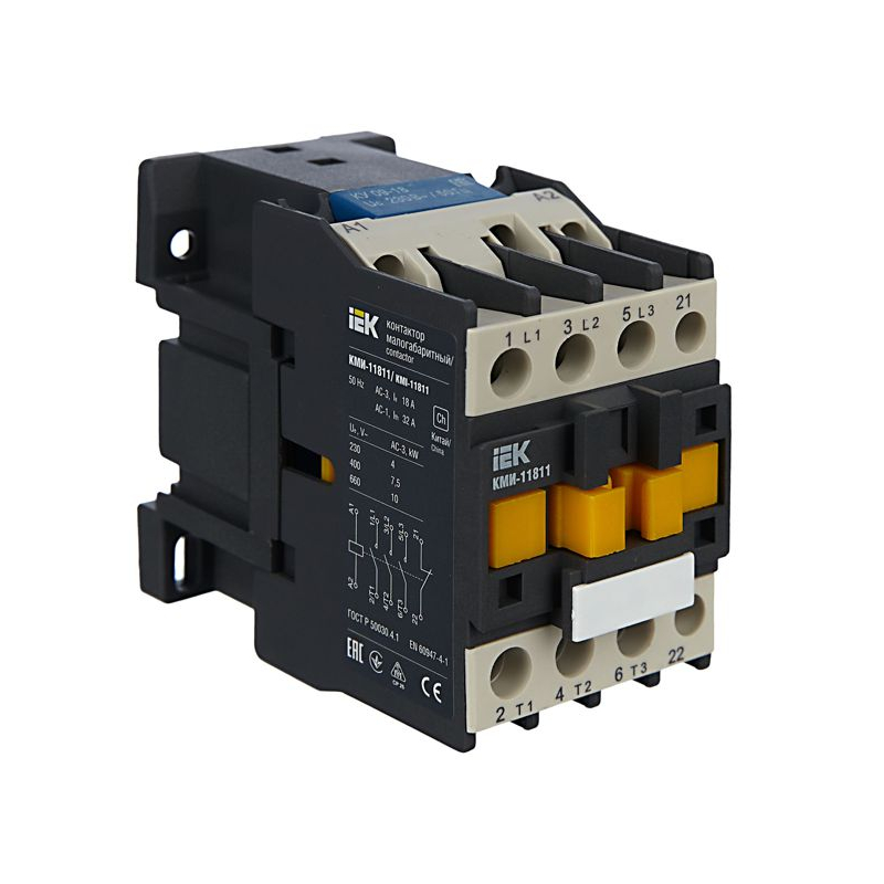Контактор КМИ-11811 18А 230В/АС3 1NC IEK