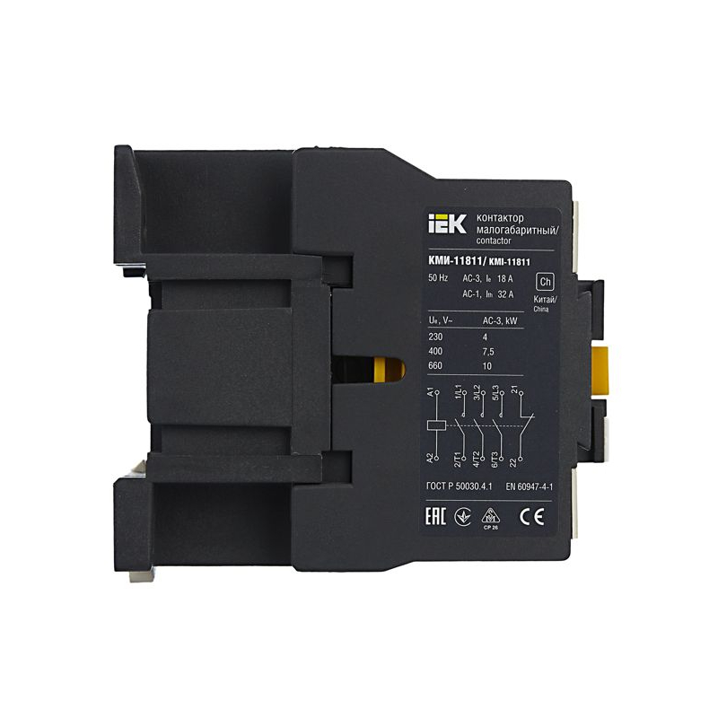 Контактор КМИ-11811 18А 230В/АС3 1NC IEK