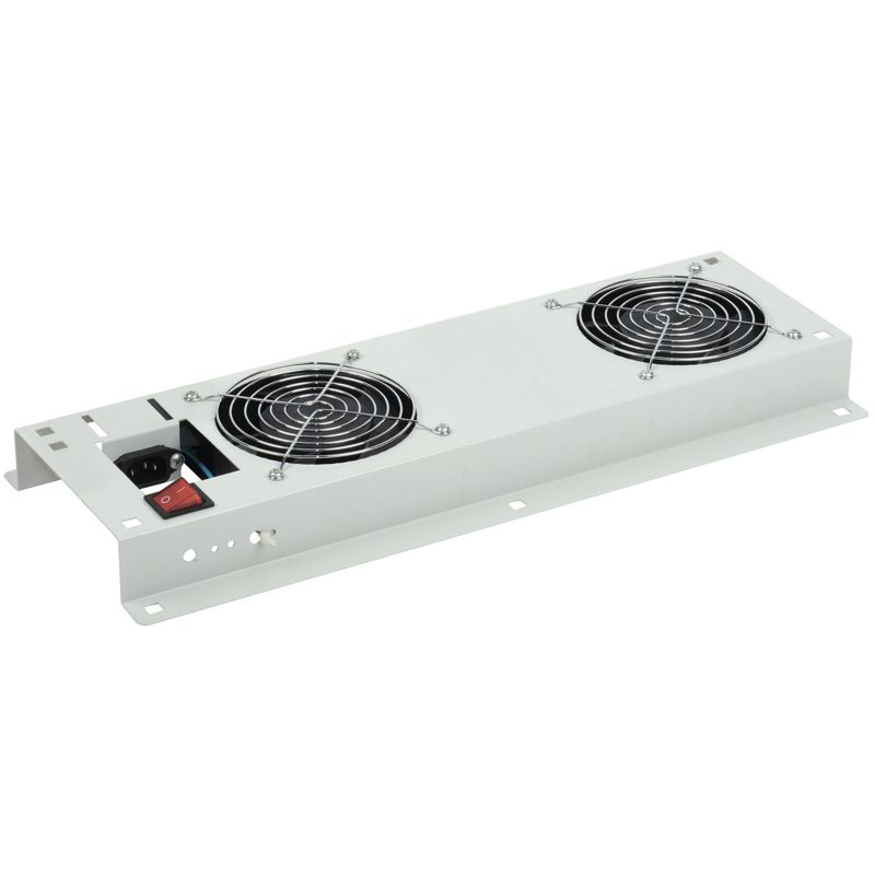 ITK Панель вентиляторная с выключателем 2 вентилятора без кабеля питания серая