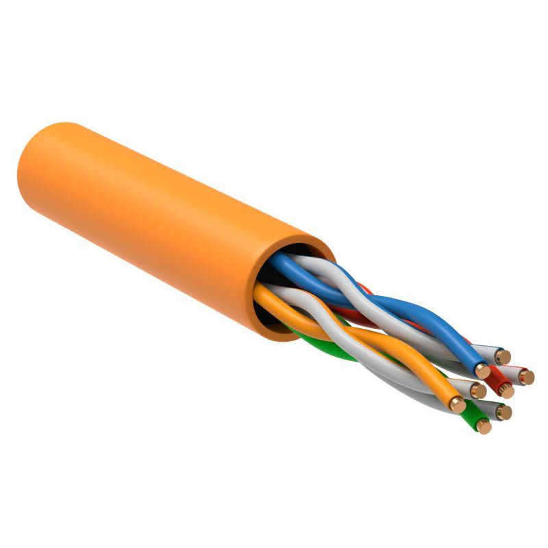 Кабель связи витая пара U/UTP кат.5е 4х2х24AWG solid LSZH (305м) оранж. (м) ITK LC1-C5E04-127