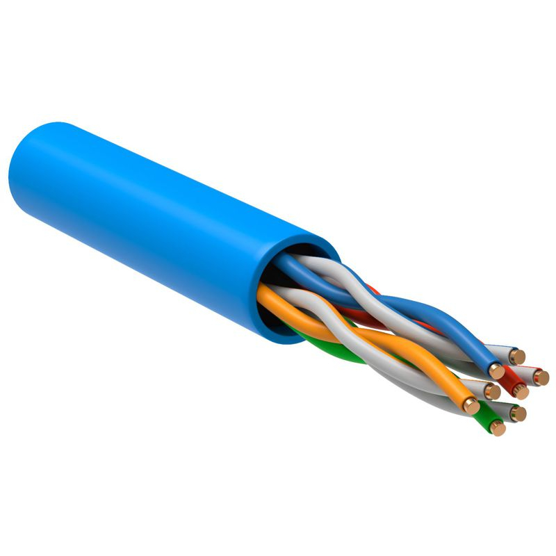 ITK Витая пара U/UTP кат.5E 4х2х24AWG solid PVC синий (305м)