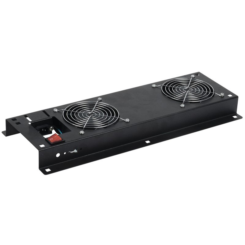 ITK Панель вентиляторная с выключателем 2 вентилятора без кабеля питания черная