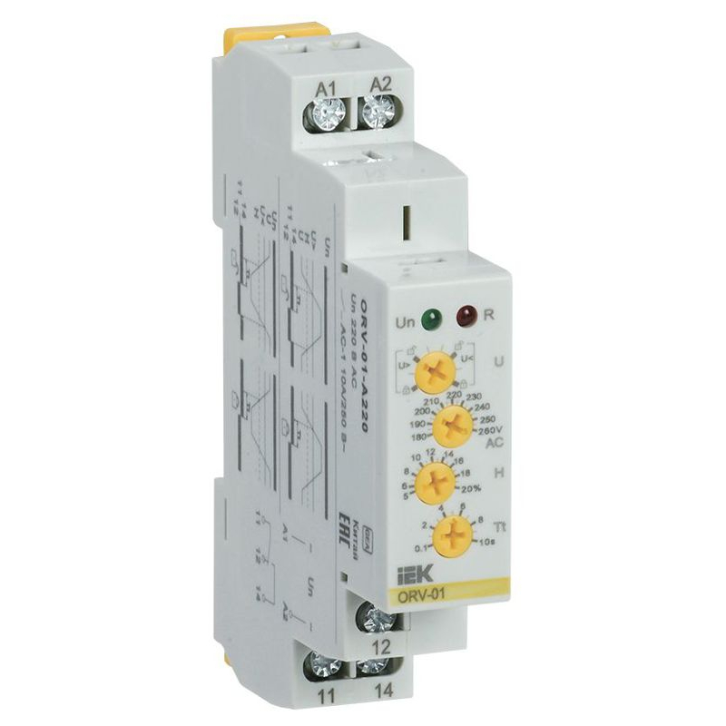 Реле контроля напряжения ORV с блокировкой однофазное 220В AC IEK