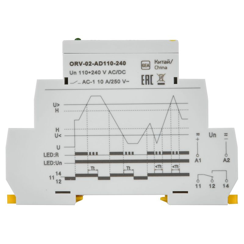 Реле контроля напряжения ORV однофазное 110-240В AC/DC IEK