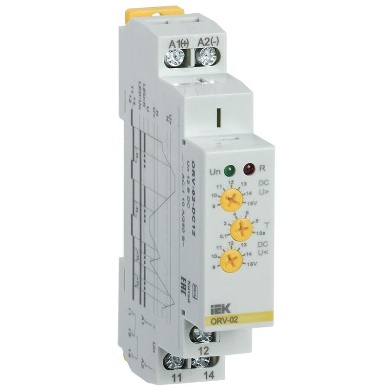 Реле контроля напряжения ORV однофазное 12В DC IEK