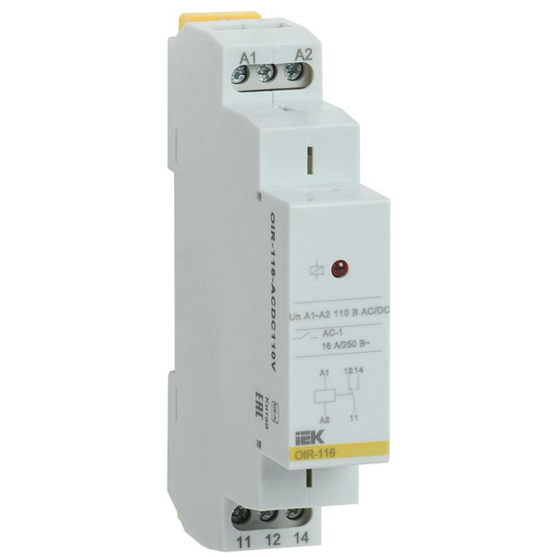 Реле промежуточное модульное OIR 1 контакт 16А 110 В AC/DC