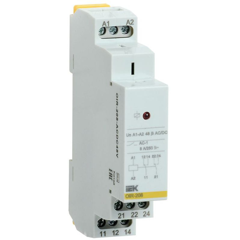 Реле промежуточное модульное OIR 2 контакта 8А 48В AC/DC IEK