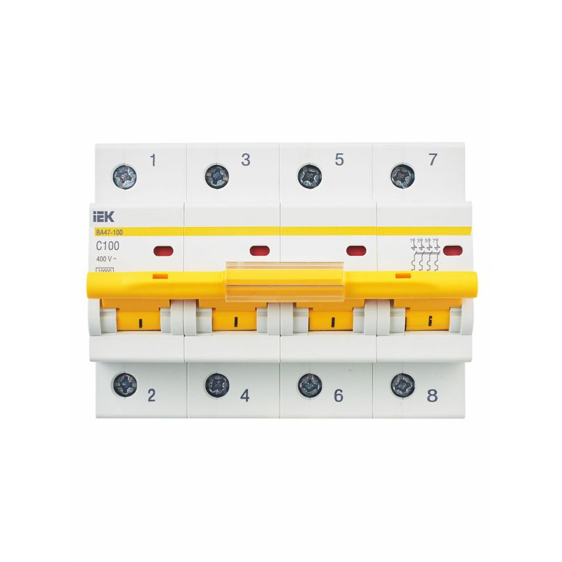 KARAT Автоматический выключатель ВА47-100 4P C 100А 10кА IEK