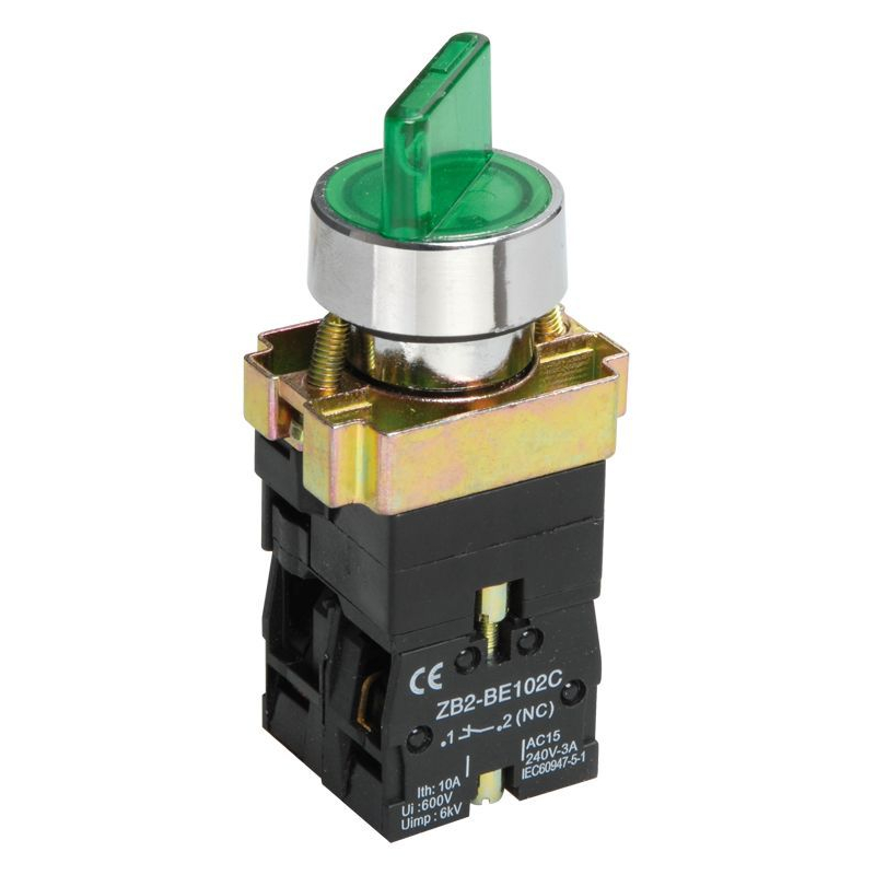 Переключатель LAY5-BK2365 2 положения зеленый NO+NC IEK