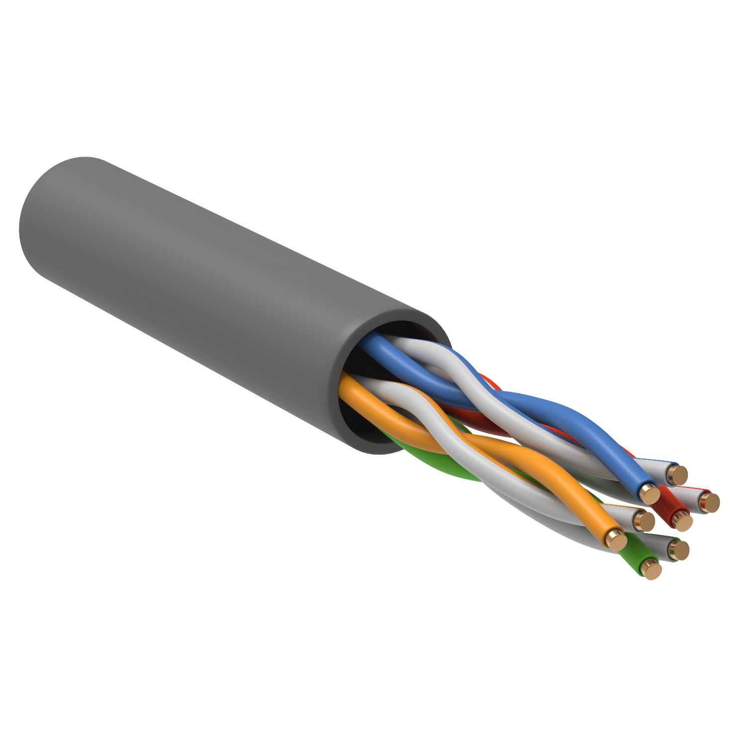 Кабель связи витая пара U/UTP кат.5е 4х2х24AWG solid сер. (м) ITK LC1-C5E04-121-100