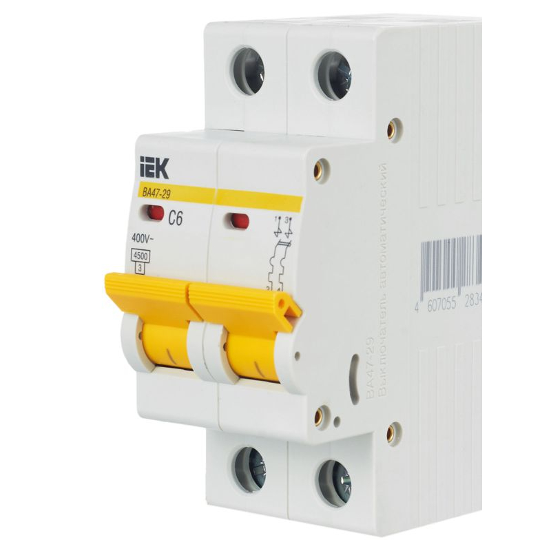 KARAT Автоматический выключатель ВА47-29 2P C 6А 4,5кА IEK