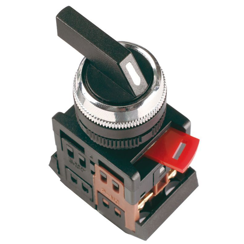 Переключатель АLСLR-22 на 3 положения I-O-II 1з+1р черный IEK