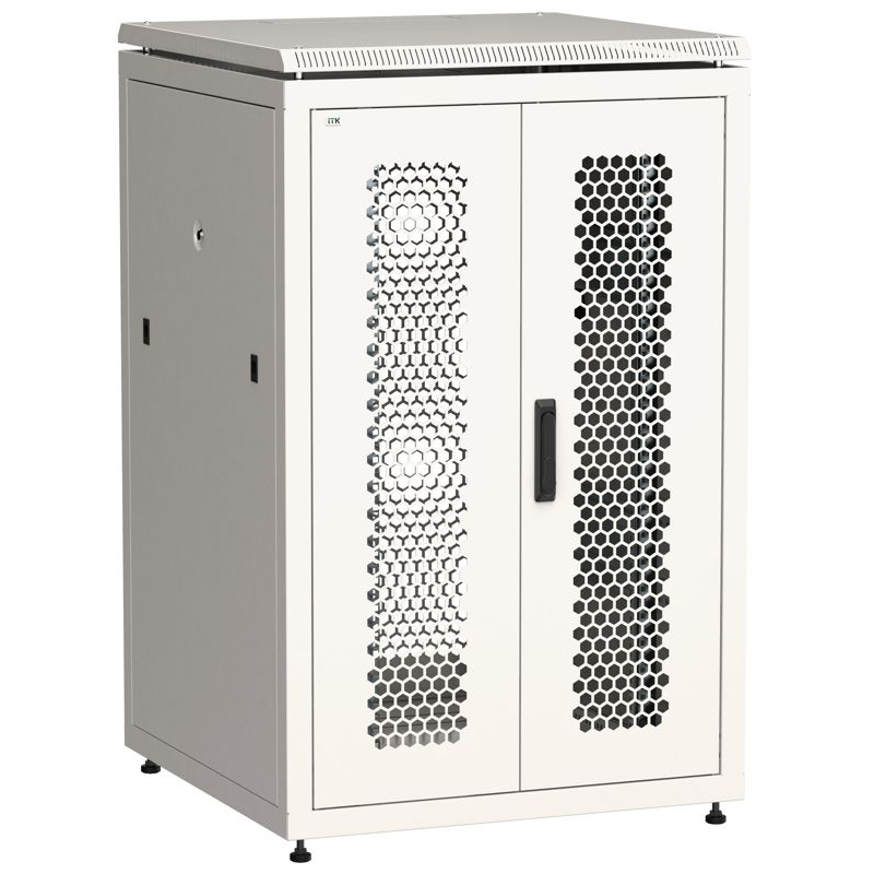 ITK LINEA N Шкаф сетевой 19 24U 800х800мм двери передняя перфорированная задняя двустворчатая перфорированная серый
