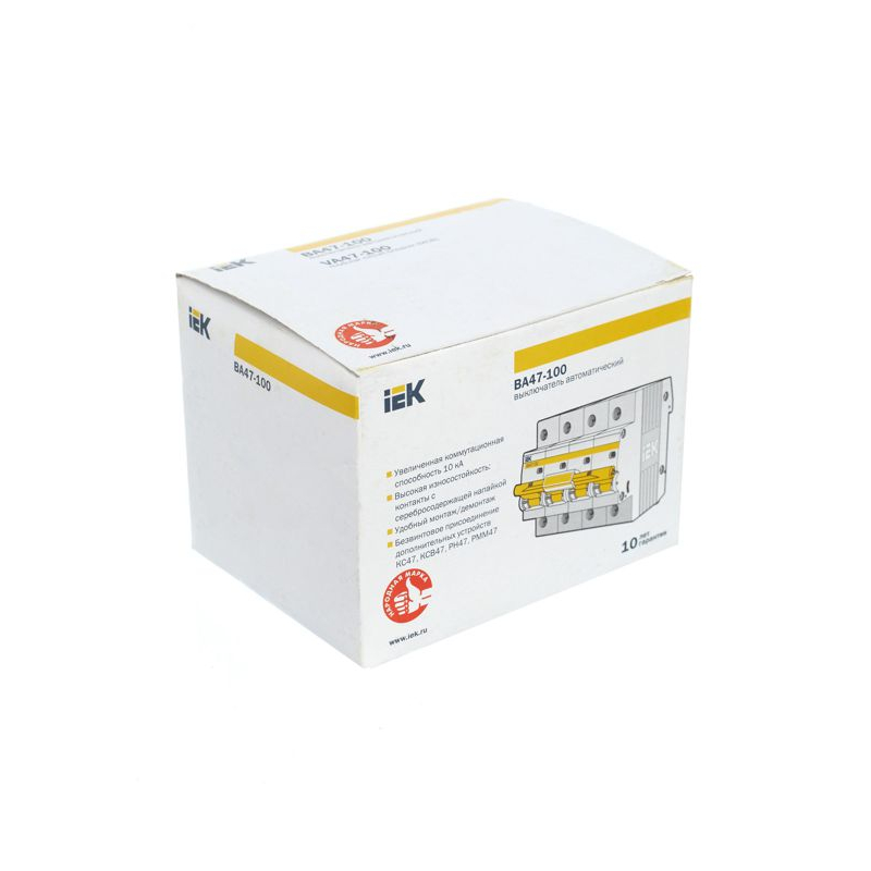 KARAT Автоматический выключатель ВА47-100 4P C 80А 10кА IEK