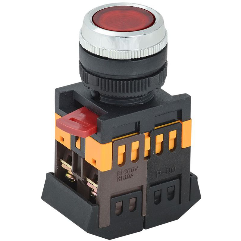 Кнопка ABLFS-22 красный d=22мм неон/240В 1з+1р IEK