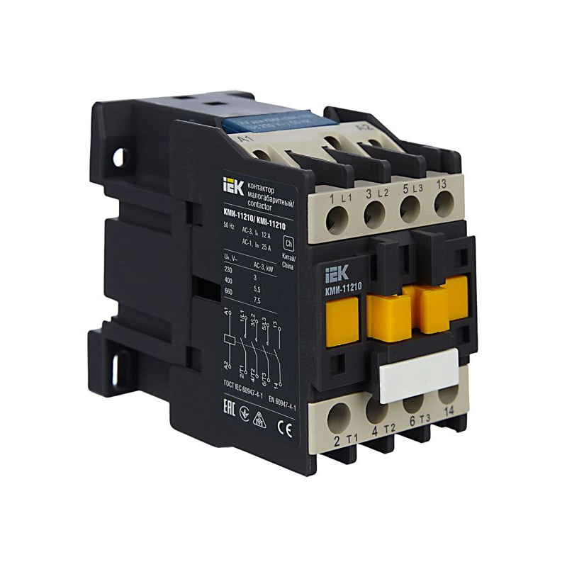 Контактор КМИ-11210 12А 230В/АС3 1NO IEK