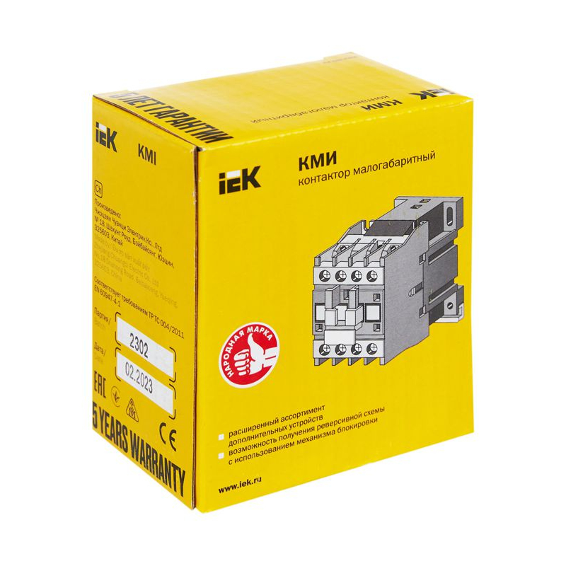 Контактор КМИ-11210 12А 230В/АС3 1NO IEK