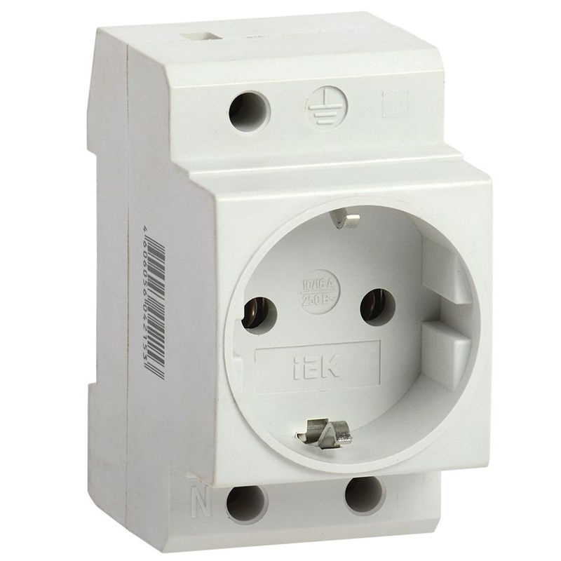 Розетка РАр10-3-ОПс заземлением на DIN-рейку IEK