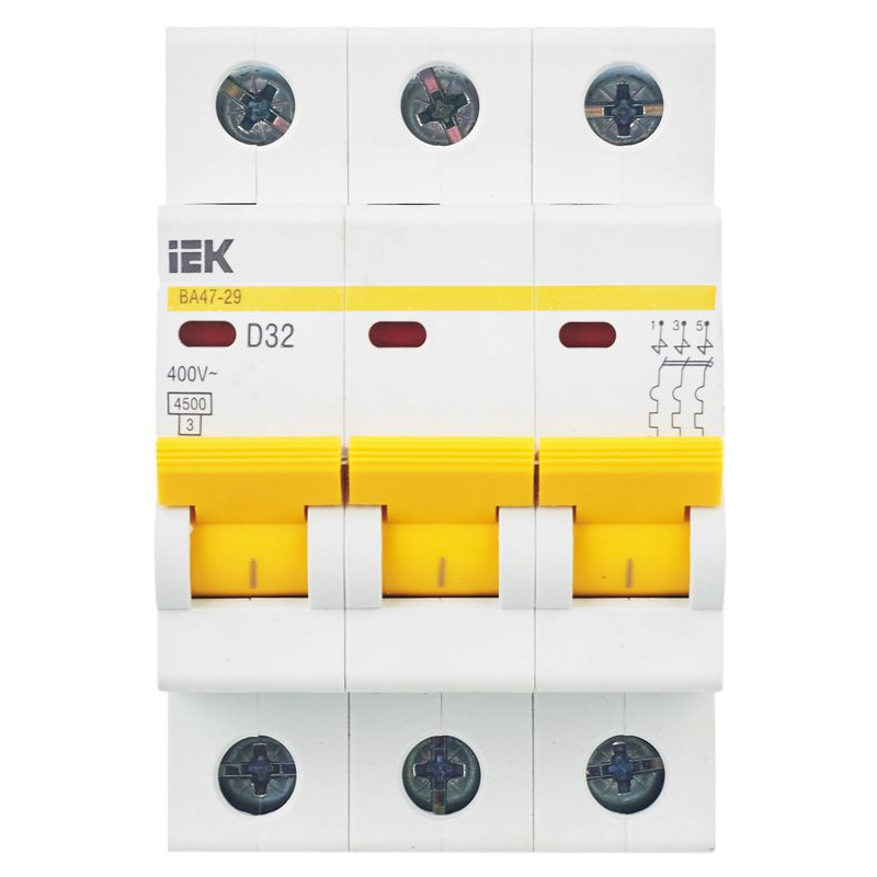 KARAT Автоматический выключатель ВА47-29 3P D 32А 4,5кА IEK