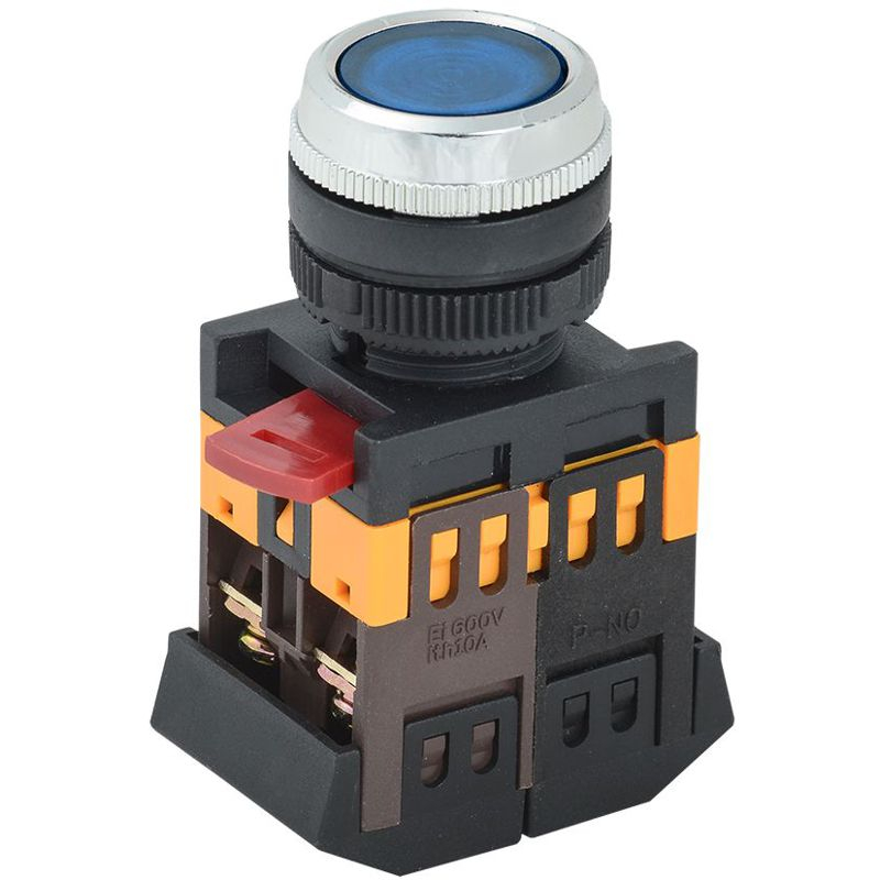 Кнопка ABLFS-22 синий d=22мм неон/240В 1з+1р IEK