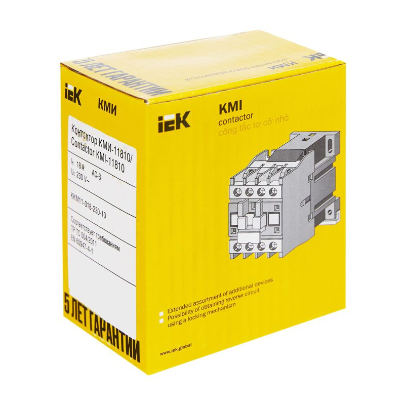 Контактор КМИ-11810 18А 230В/АС3 1NO IEK