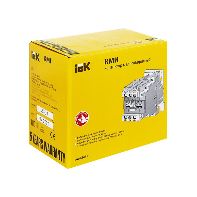 Контактор КМИ-46512 65А 230В/АС3 1NO;1NC IEK