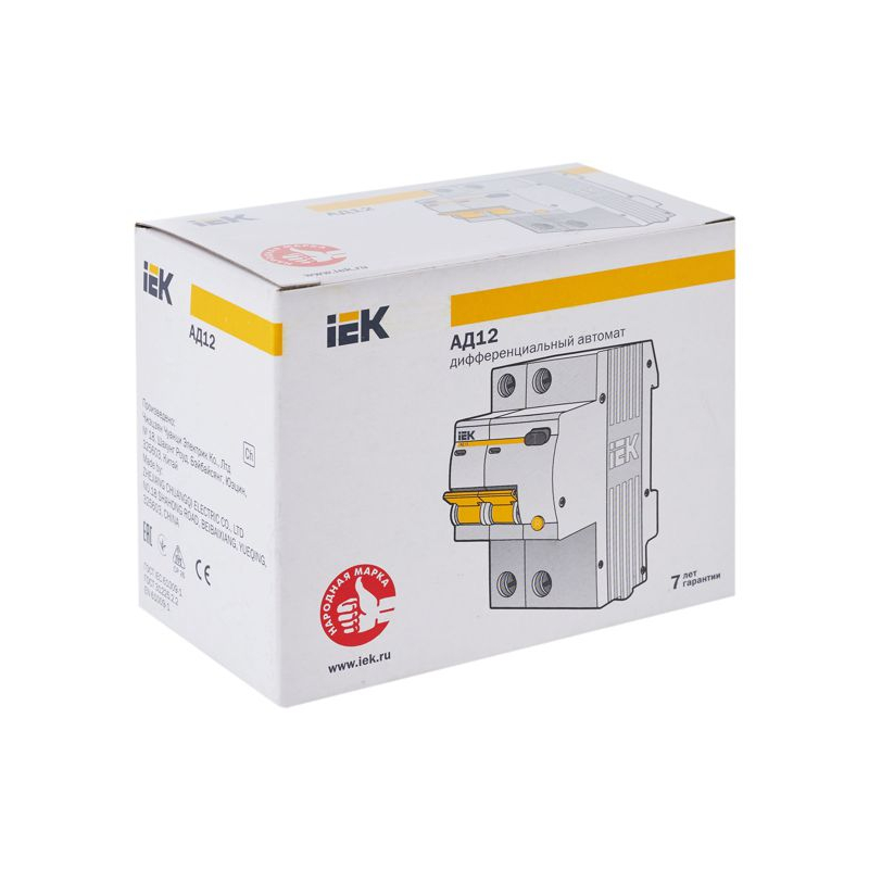 KARAT Дифференциальный автомат АД12 2P 50А 30мА тип AC IEK