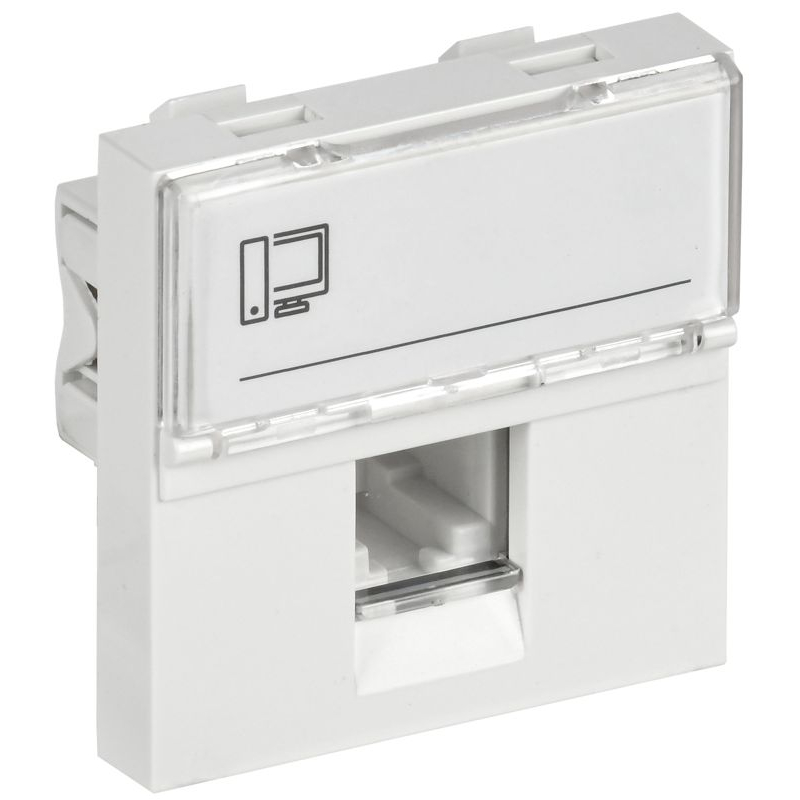 Розетка компьютерная РКИ-20-00-П RJ-45 UTP кат.5e (на 2 модуля) ПРАЙМЕР белая IEK