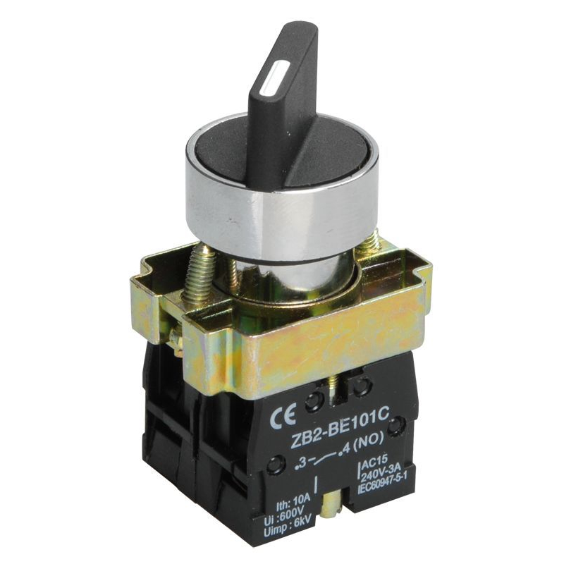 Переключатель LAY5-BD25 на 2 положения I-0 стандартная ручка NO+NC IEK