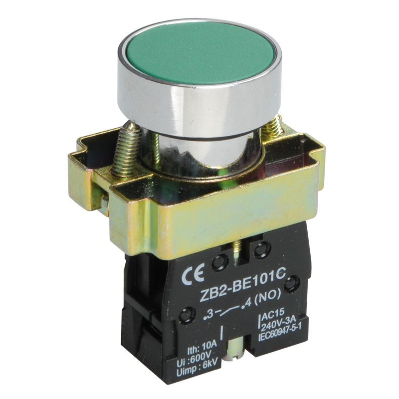 Кнопка управления LAY5-BA31 без подсветки зеленая 1NO IEK